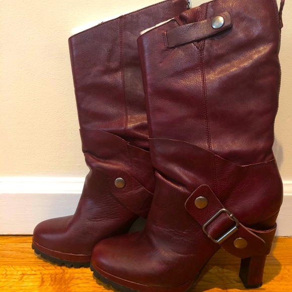 Dolce Vita Oxblood Red Midcalf Boots with Buckle and Zipper details NWOT - Picture 10 of 15